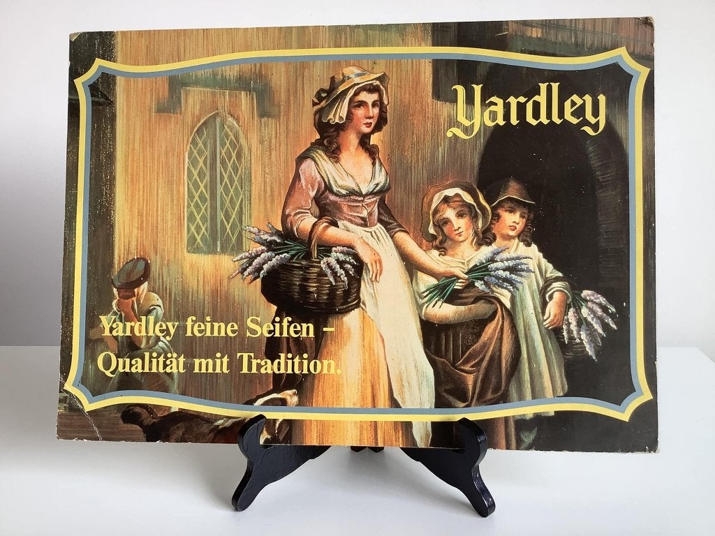 Yardley reclame uit karton, Ophalen of Verzenden, Gebruikt, Reclamebord