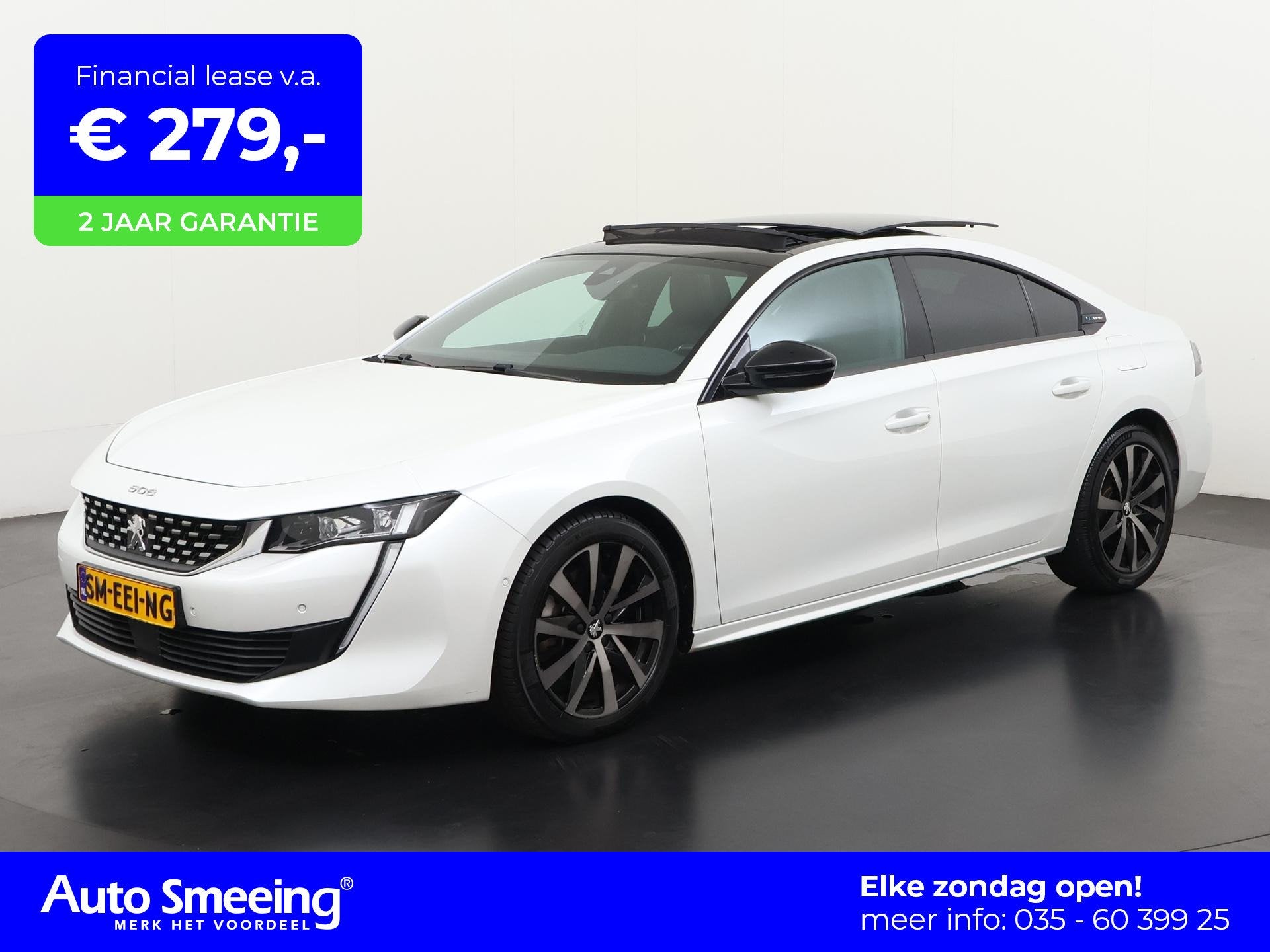 Peugeot 508 1.6 HYbrid GT Line | Schuifdak | Plug-In | Zonda, Auto's, Gebruikt, Euro 6, 4 cilinders, Wit