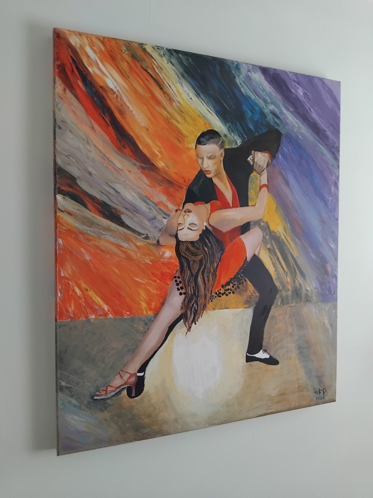 Schilderij Dansend Paar - Tango Passie, Ophalen