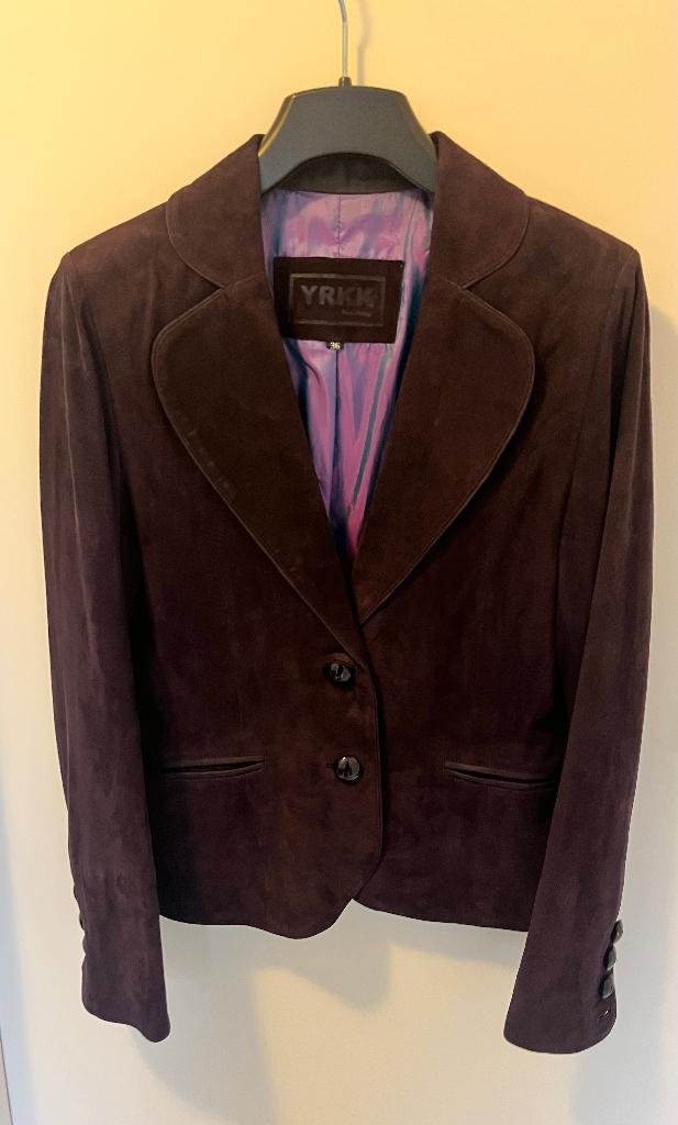 *kastopruiming* YRKK paarse suede blazer in maat 36, YKRR, Verzenden, Paars, Zo goed als nieuw