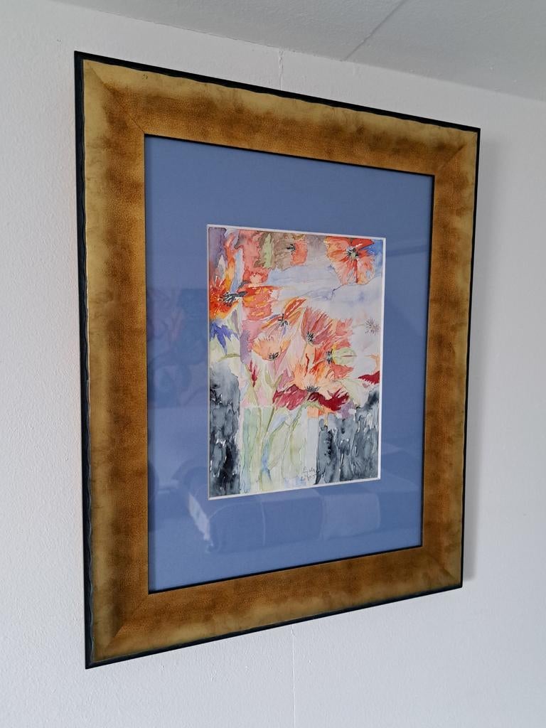 Aquarel bloemen gesigneerd en gedateerd 2005, Ophalen of Verzenden