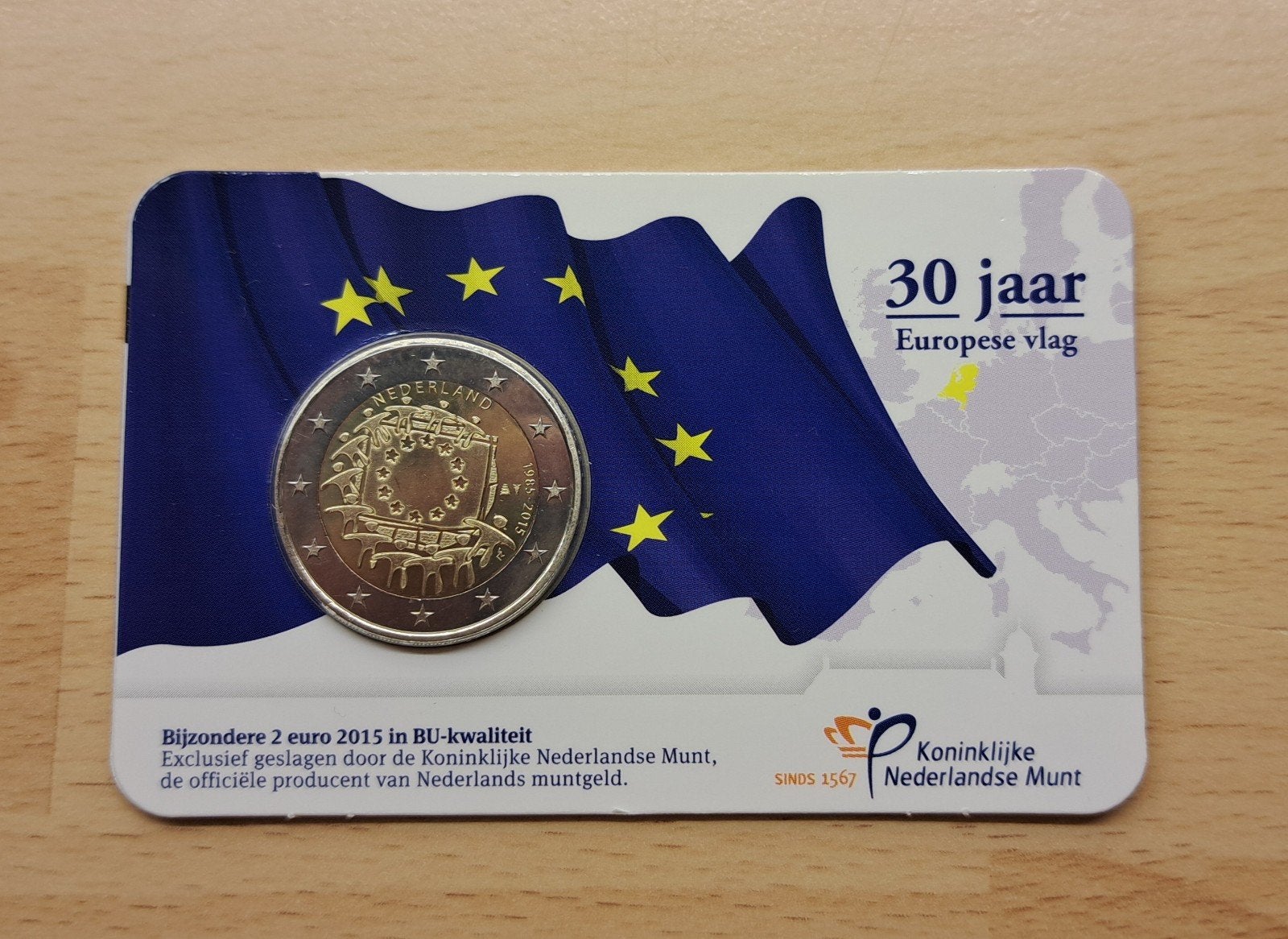 30 jaar europe vlag €2  bu coincard, Ophalen of Verzenden, Overige landen, 2 euro