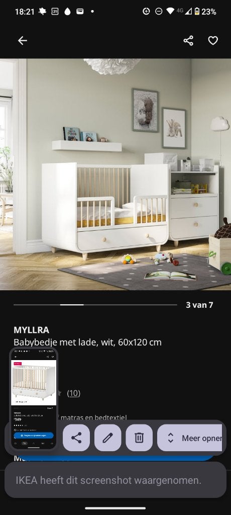 Babybed ikea, Kinderen en Baby's, Babywiegjes en Ledikanten, Ophalen, Gebruikt, Ledikant