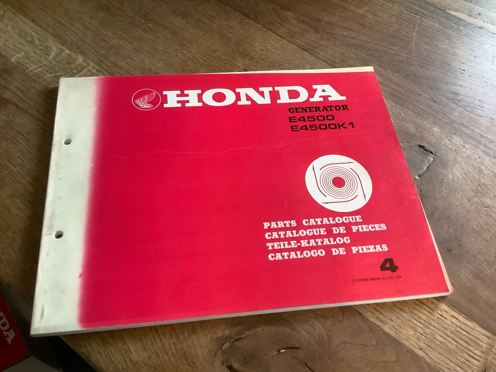 Honda Generator E4500 E4500K1 Onderdelen Catalogus, Verzenden, Nieuw, Overige onderwerpen
