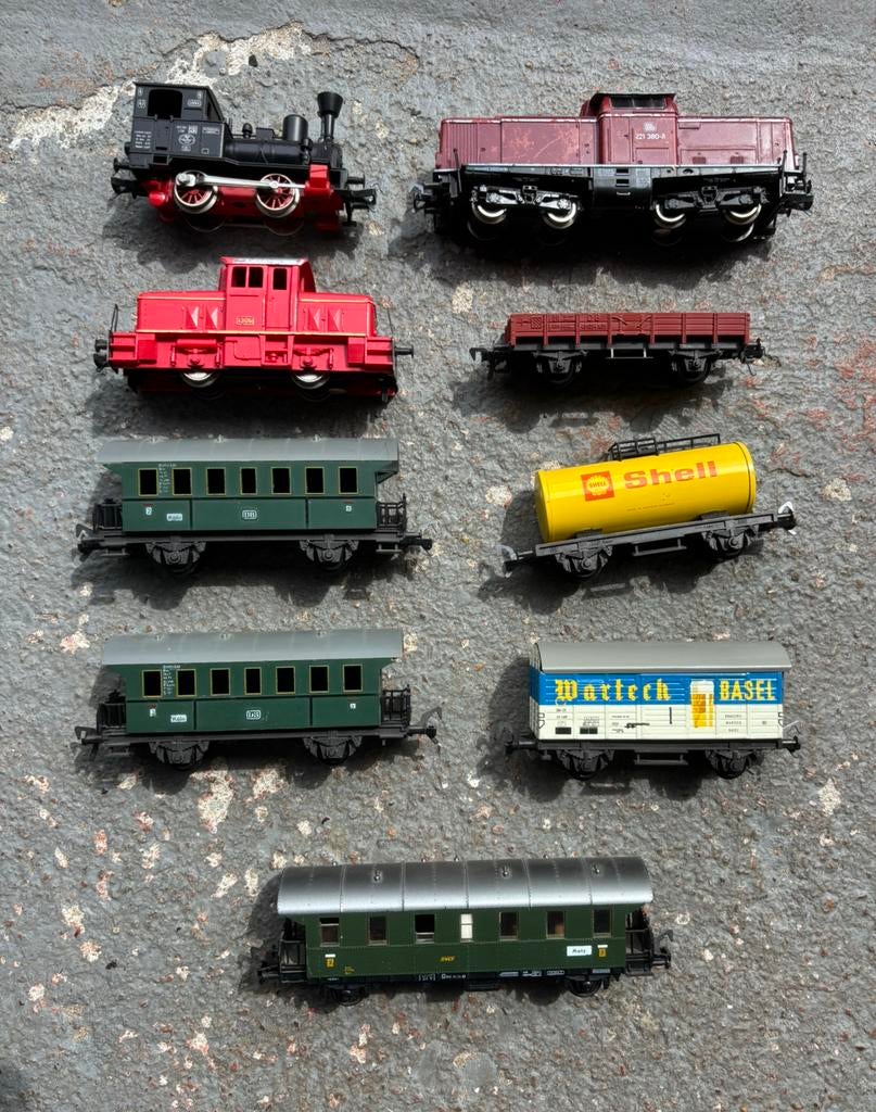 9x diverse Fleischmann locomotives en wagonnen, Ophalen of Verzenden, Gebruikt, Wagon, Fleischmann