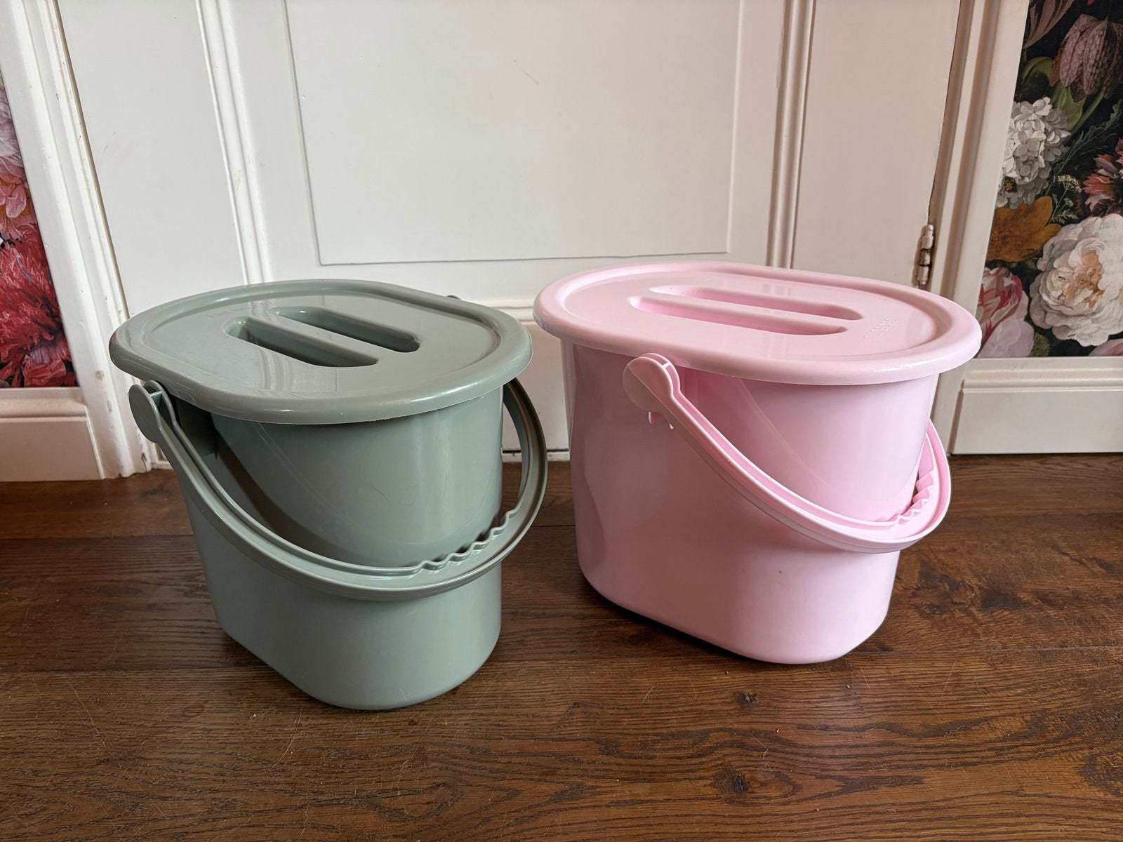 Bébé-Jou luieremmers (2 stuks) - roze en grijs, Ophalen, Gebruikt