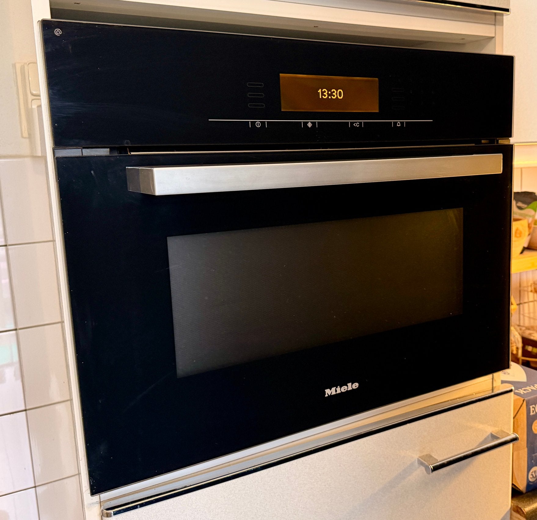 Luxe Miele H5080BM inbouw combi oven magnetron, Ophalen, Minder dan 45 cm, Zo goed als nieuw, Oven met grill