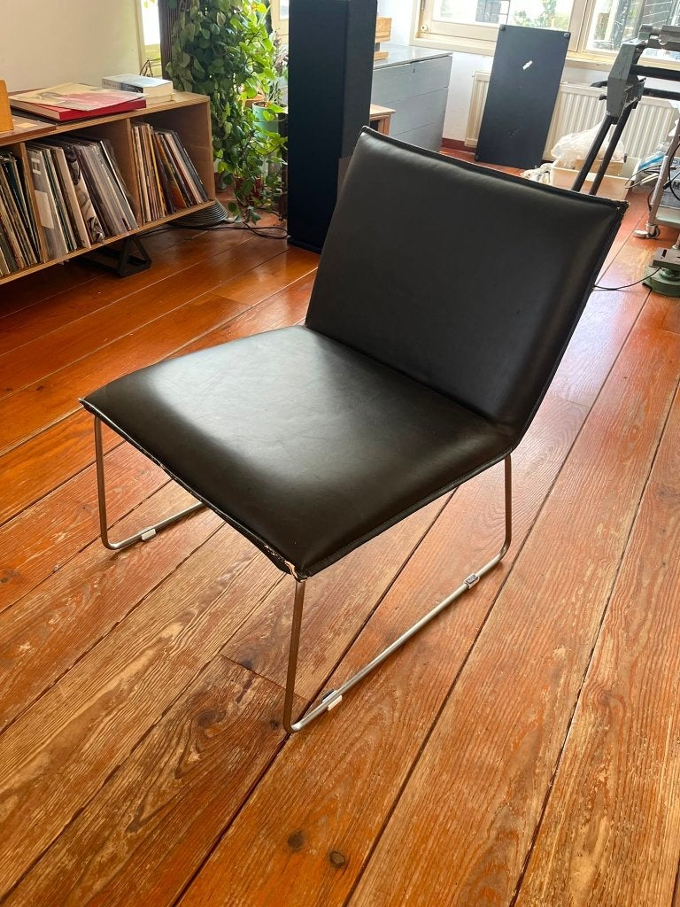 loungestoel WOOOD Fauteuil Neve – Lederlook Zwart, Ophalen, Gebruikt, Zwart, Eén