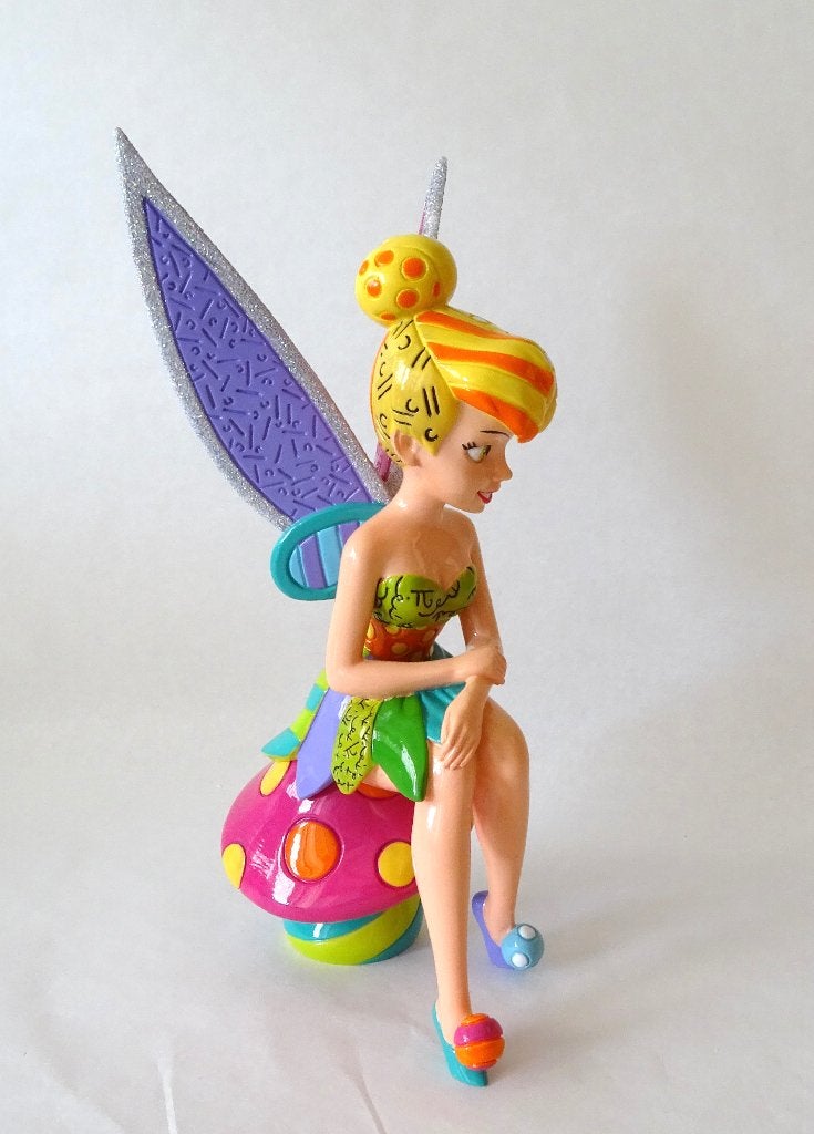 WDCC Disney’ Figuur “Tinker Bell” op paddestoel Britto lijn., Ophalen of Verzenden, Overige figuren, Zo goed als nieuw, Beeldje of Figuurtje