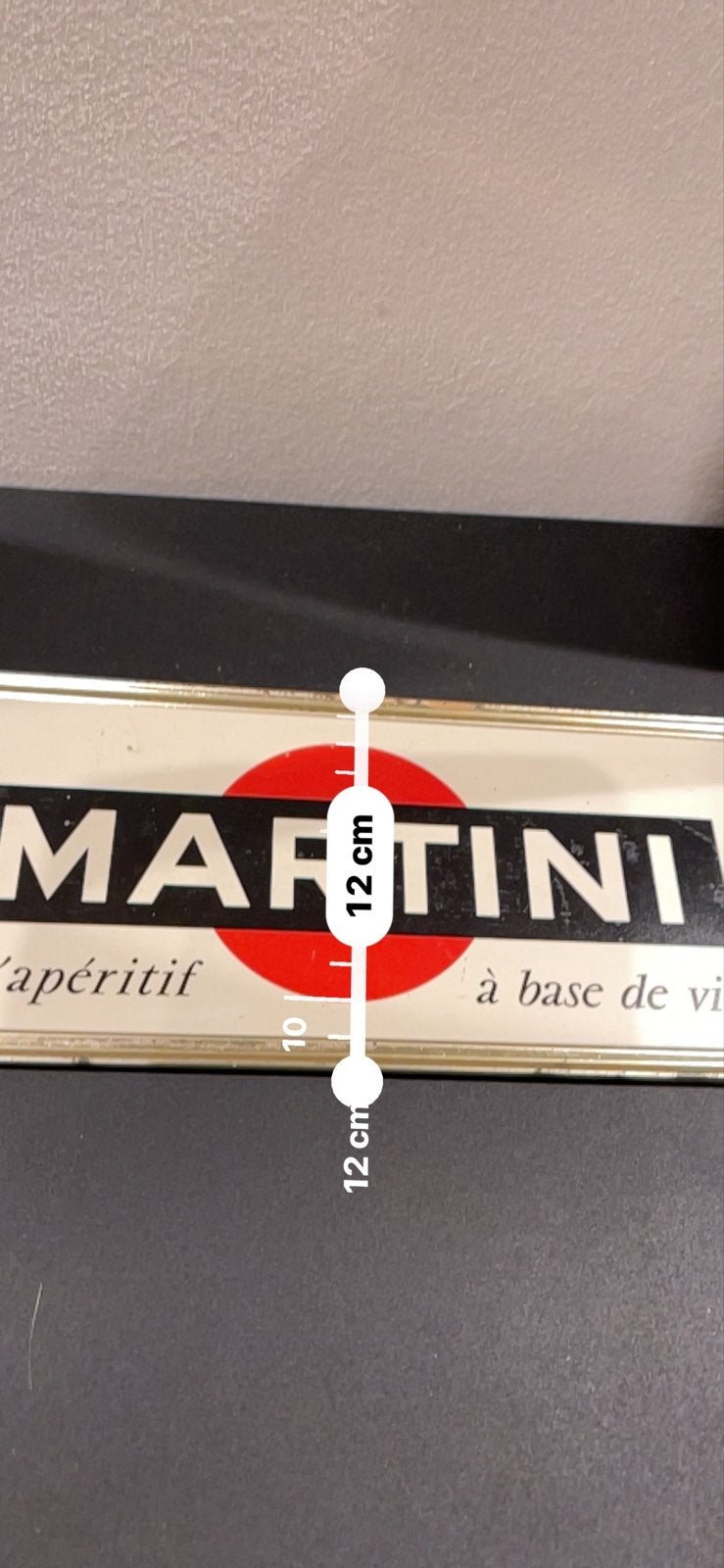 Vintage Martini reclamebord - L'apéritif à base de vin, Ophalen of Verzenden, Gebruikt, Reclamebord