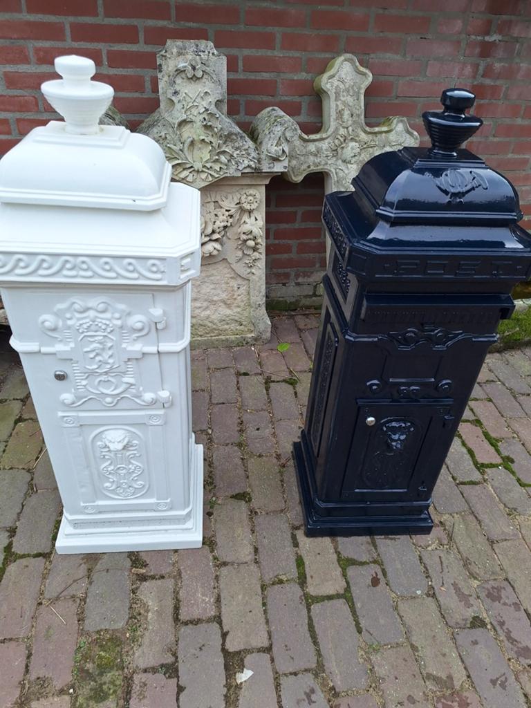 Nieuwe Gegoten Aluminium Engelse Brievenbus - Blauw, Tuin en Terras, Brievenbussen, Ophalen, Nieuw, Aluminium, Staande brievenbus