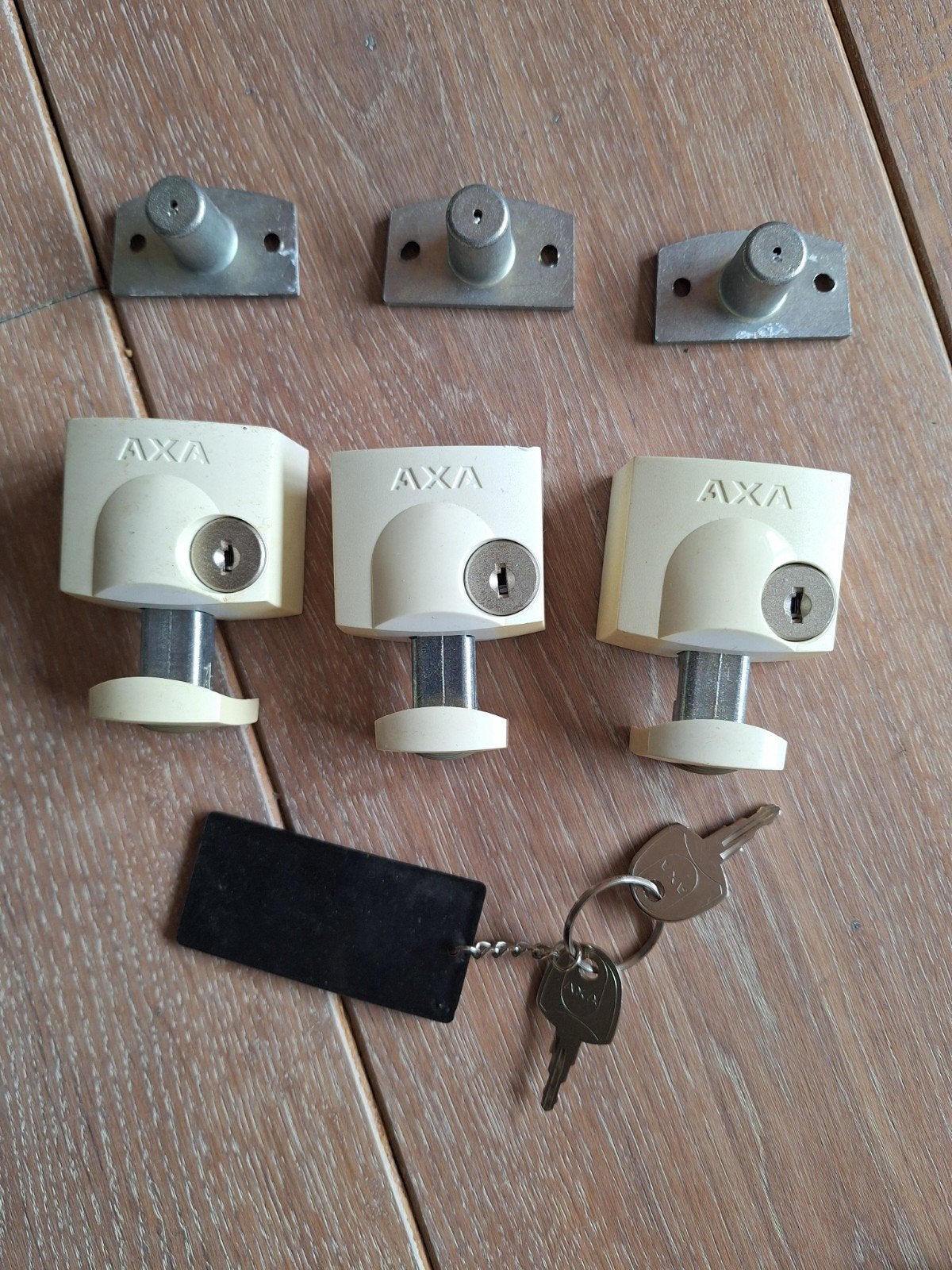 3 Axa Veiligheids Oplegsloten, Ophalen of Verzenden, Gebruikt, Slot
