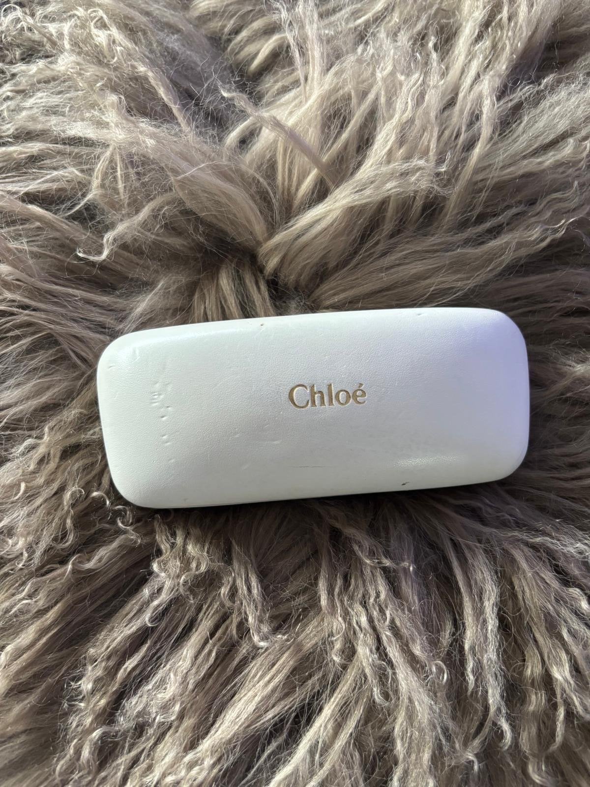 Chloé Zonnebril met Bruin Getinte Glazen en brillenkoker, Zonnebril, Zo goed als nieuw, Roze, Ophalen