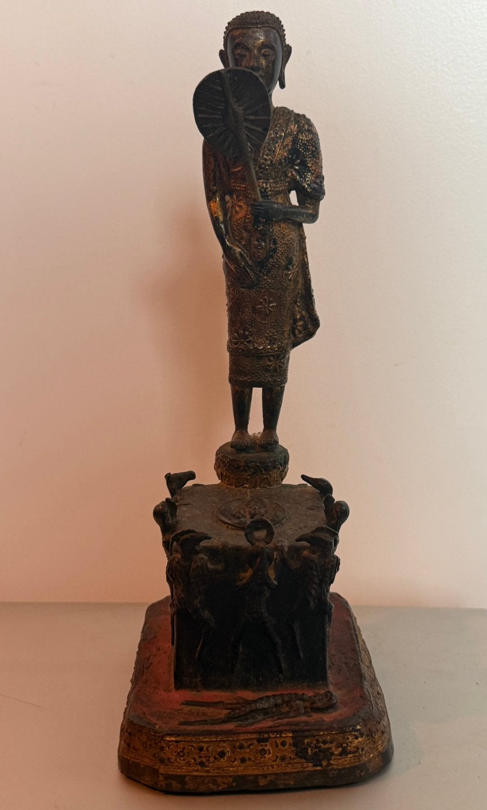 Zeldzaam antiek bronzen beeld van Phra Malai uit de 19e eeuw, Ophalen of Verzenden, Brons