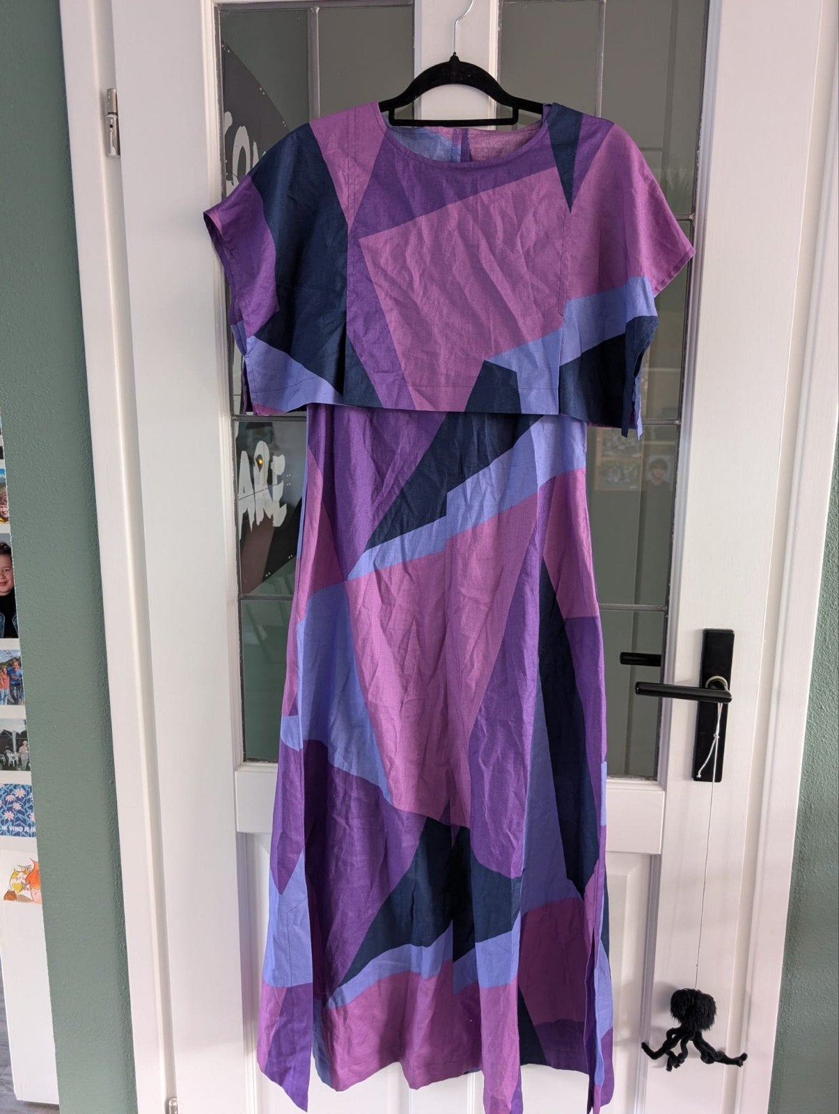 Skandika Maxi Jurk Paars/Blauw Geometrisch Patroon Maat S, Skandika, Paars, Ophalen of Verzenden, Zo goed als nieuw