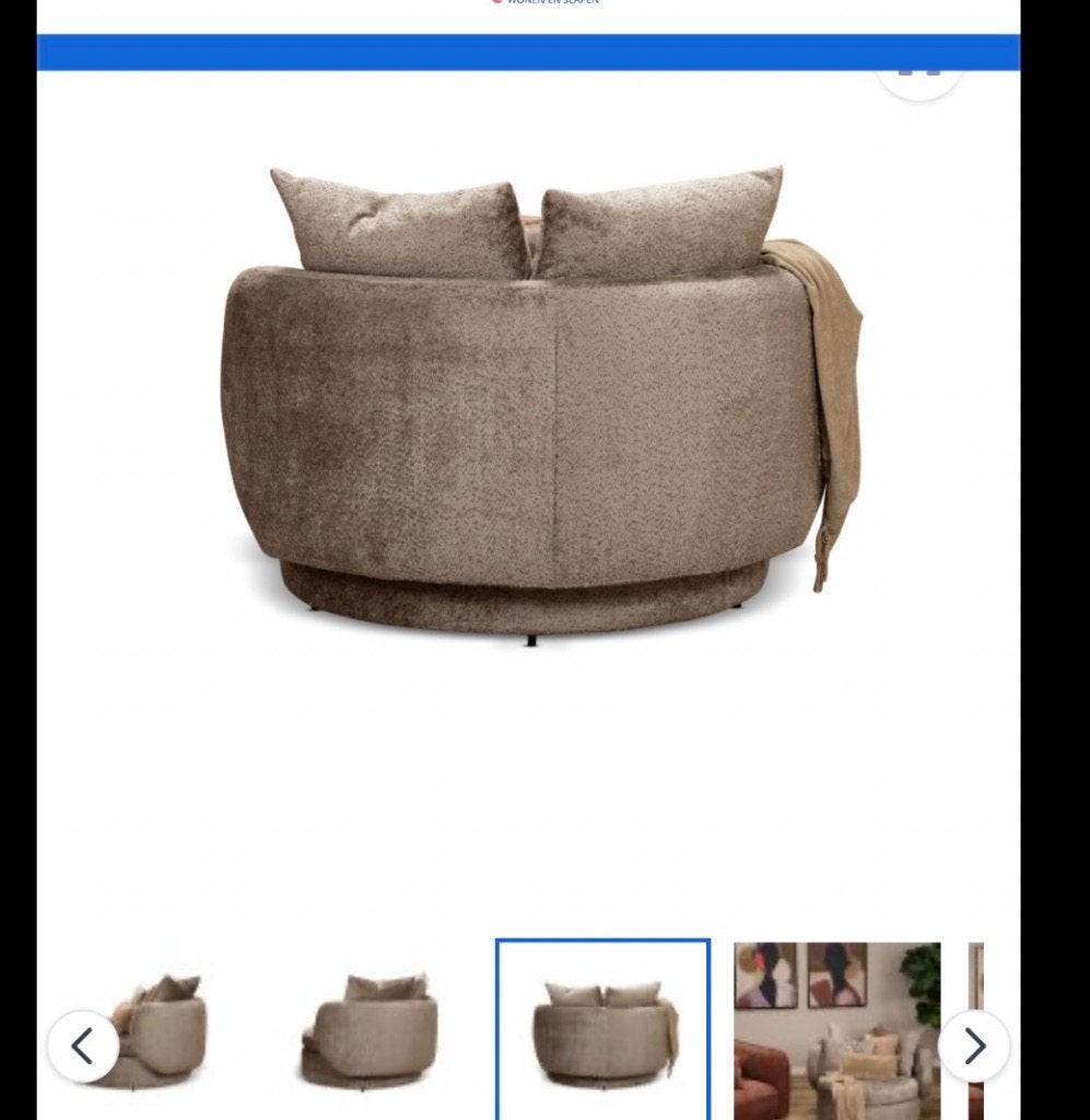 Fauteuil Domien draaibaar, Ophalen, 100 tot 125 cm, Nieuw, 125 cm of meer