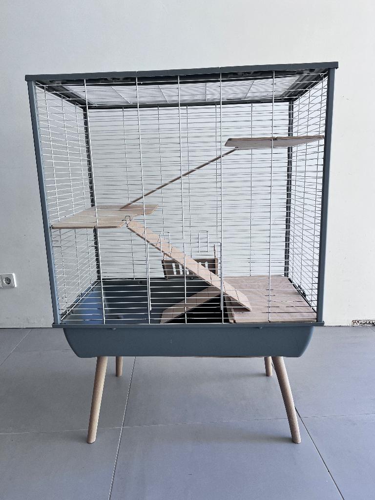 Zolux Neo Cosy hamster-/knaagdierkooi Groot–grijs–compleet, Ophalen, Kooi, 60 tot 90 cm, Zo goed als nieuw