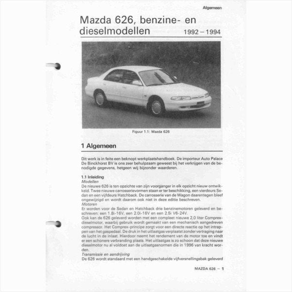 Mazda 626 Vraagbaak losbladig 1992-1994 #1 Nederlands, Ophalen of Verzenden, Gelezen, Mazda