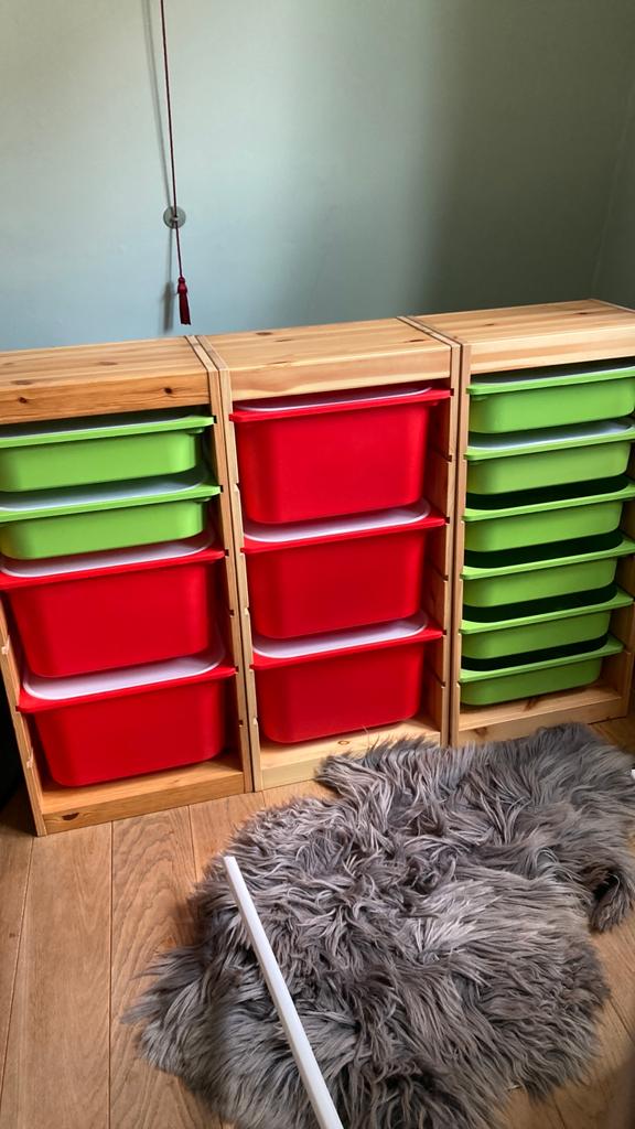 Ikea Trofast Houten kast met bakken - 90x30x132 cm, Ophalen, Gebruikt, Kast, 100 cm of meer