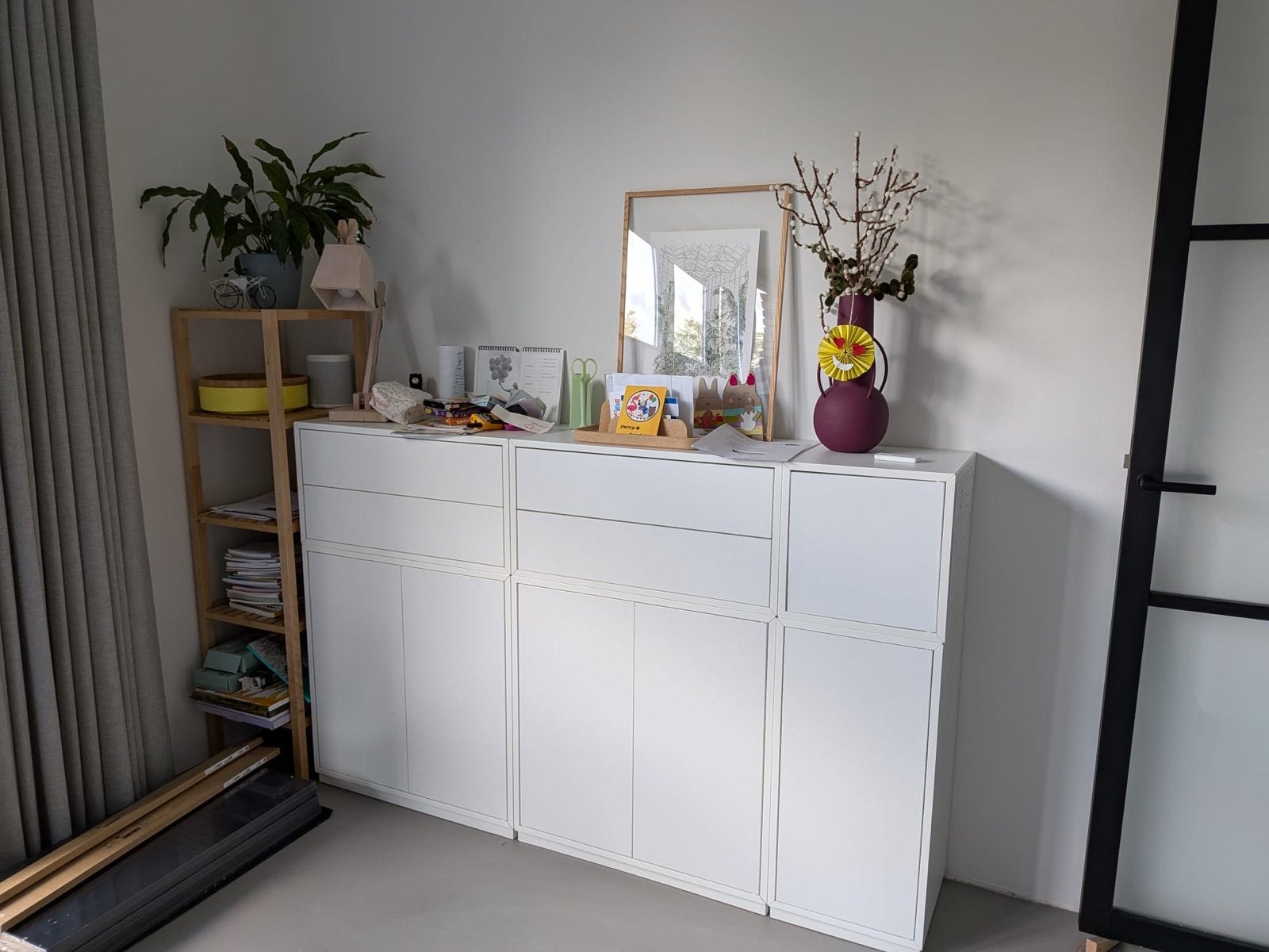 IKEA Eket kasten met lades en legplanken, Huis en Inrichting, Kasten | Dressoirs, Gebruikt, 150 tot 200 cm, 25 tot 50 cm, Met lade(s)