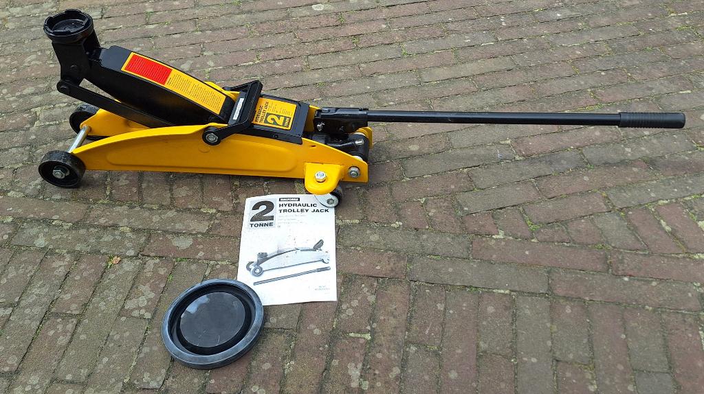 Garage krik 2 ton, Halfords, Auto diversen, Ophalen, Zo goed als nieuw, Hydraulisch, Garagekrik