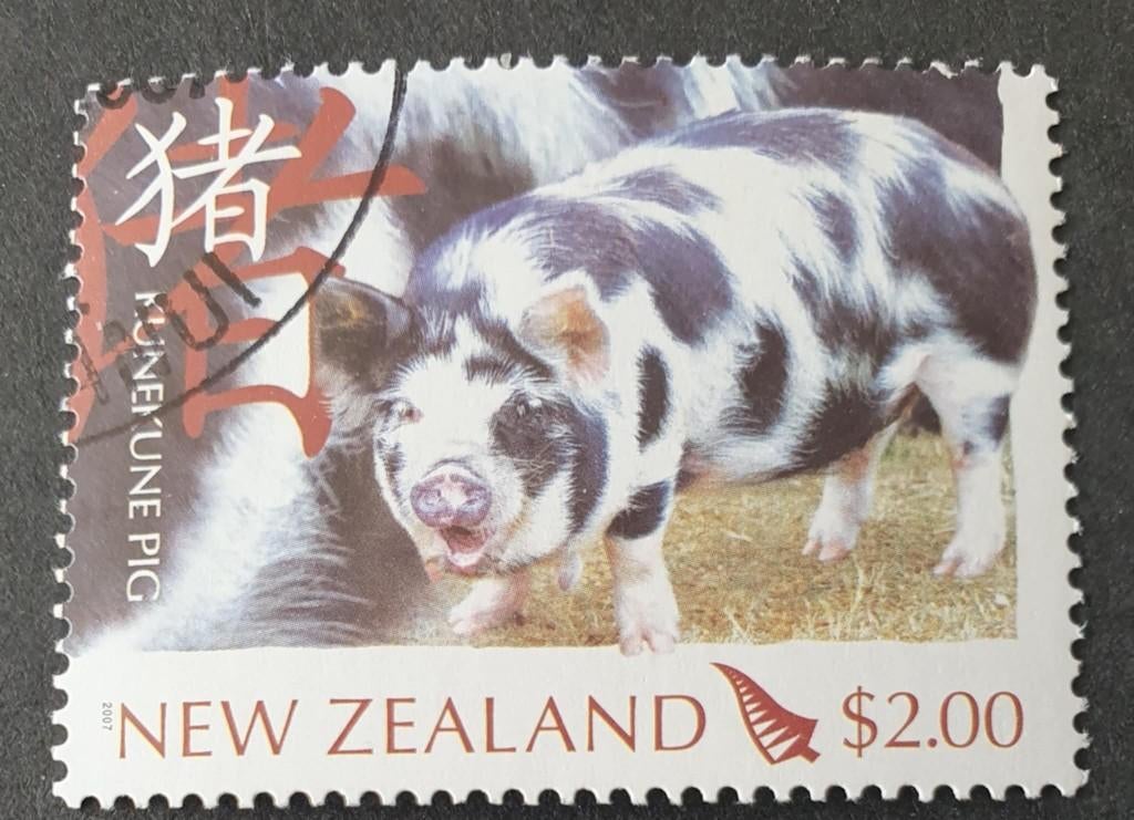 111-26 Nieuw Zeeland 2007 / Kunekune Pig nom. $ 2.00, Verzenden, Gestempeld