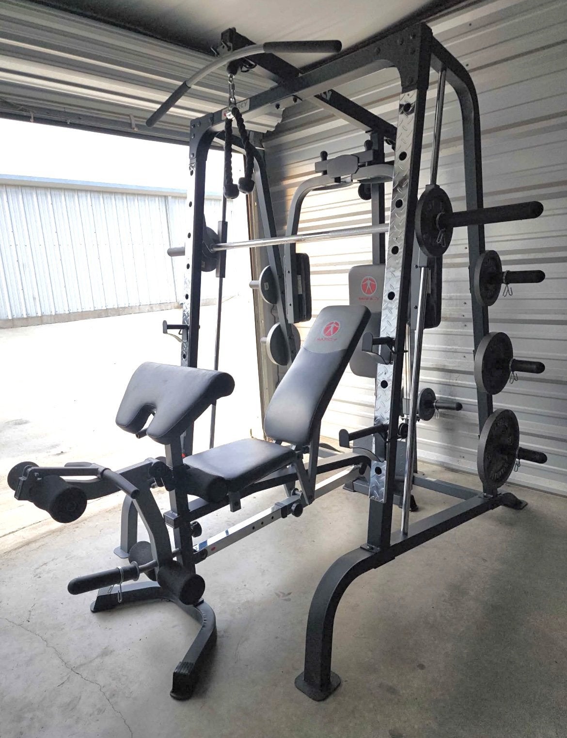 Krachtstation Fitness Smith Machine Marcy + 120kg+ gewicht, Ophalen, Zo goed als nieuw, Benen, Overige typen