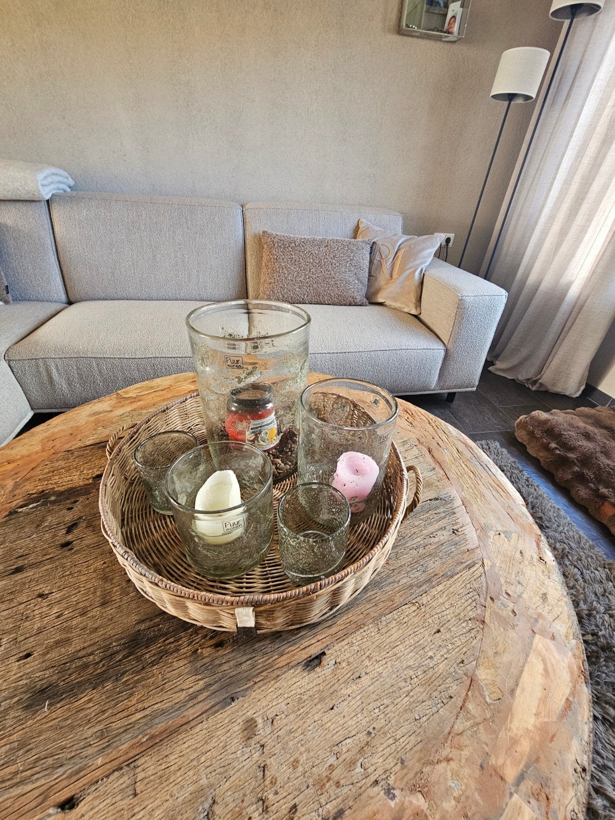 Dienblad Riviera Maison, Huis en Inrichting, Ophalen, Natuurlijk materiaal, Rond, Zo goed als nieuw