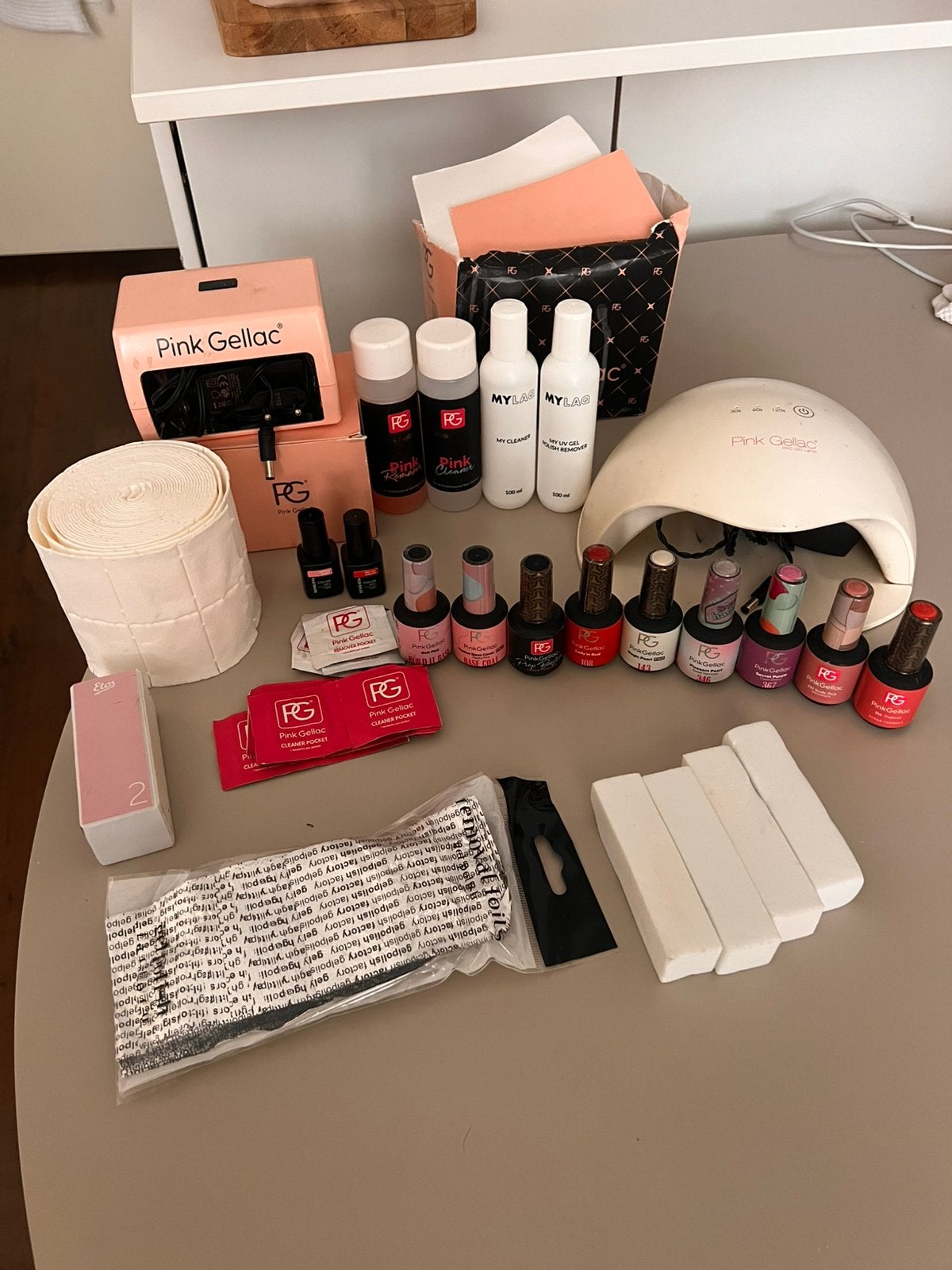 Grote set van Pink Gellac, Ophalen of Verzenden, Zo goed als nieuw, Overige kleuren, Handen en Nagels
