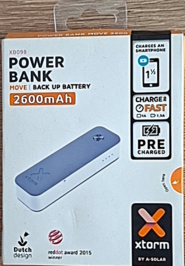XBO98 Powerbank 2600 mAh, Telecommunicatie, Powerbanks, Ophalen of Verzenden, Gebruikt, Xtorm