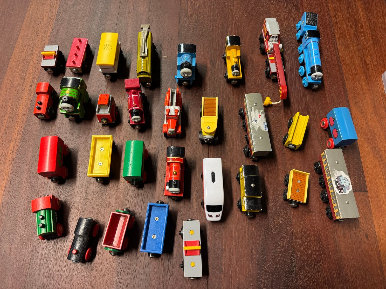 Grote collectie houten treinen en rails (Thomas de Trein), Ophalen of Verzenden, Gebruikt