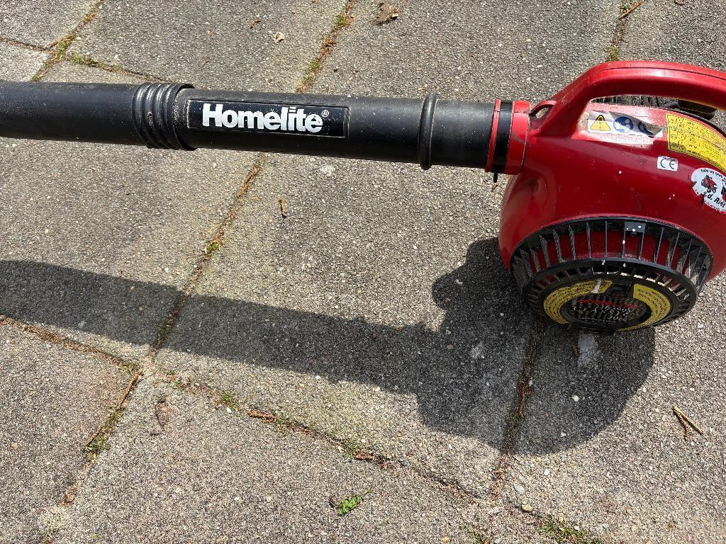 Bladblazer Homolite, hand, benzine,, Tuin en Terras, Bladblazers, Ophalen, Benzine, Gebruikt, Met opvangzak