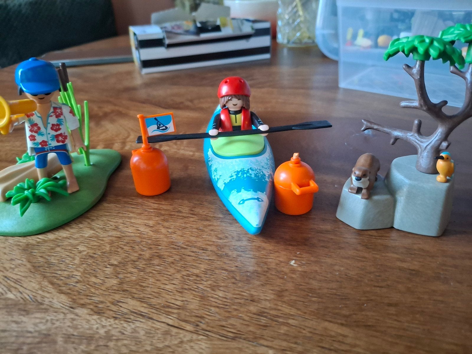 Playmobil Kajak Set 70035 - Compleet (mist vlag/vis), Complete set, Overige typen, Ophalen of Verzenden, Zo goed als nieuw