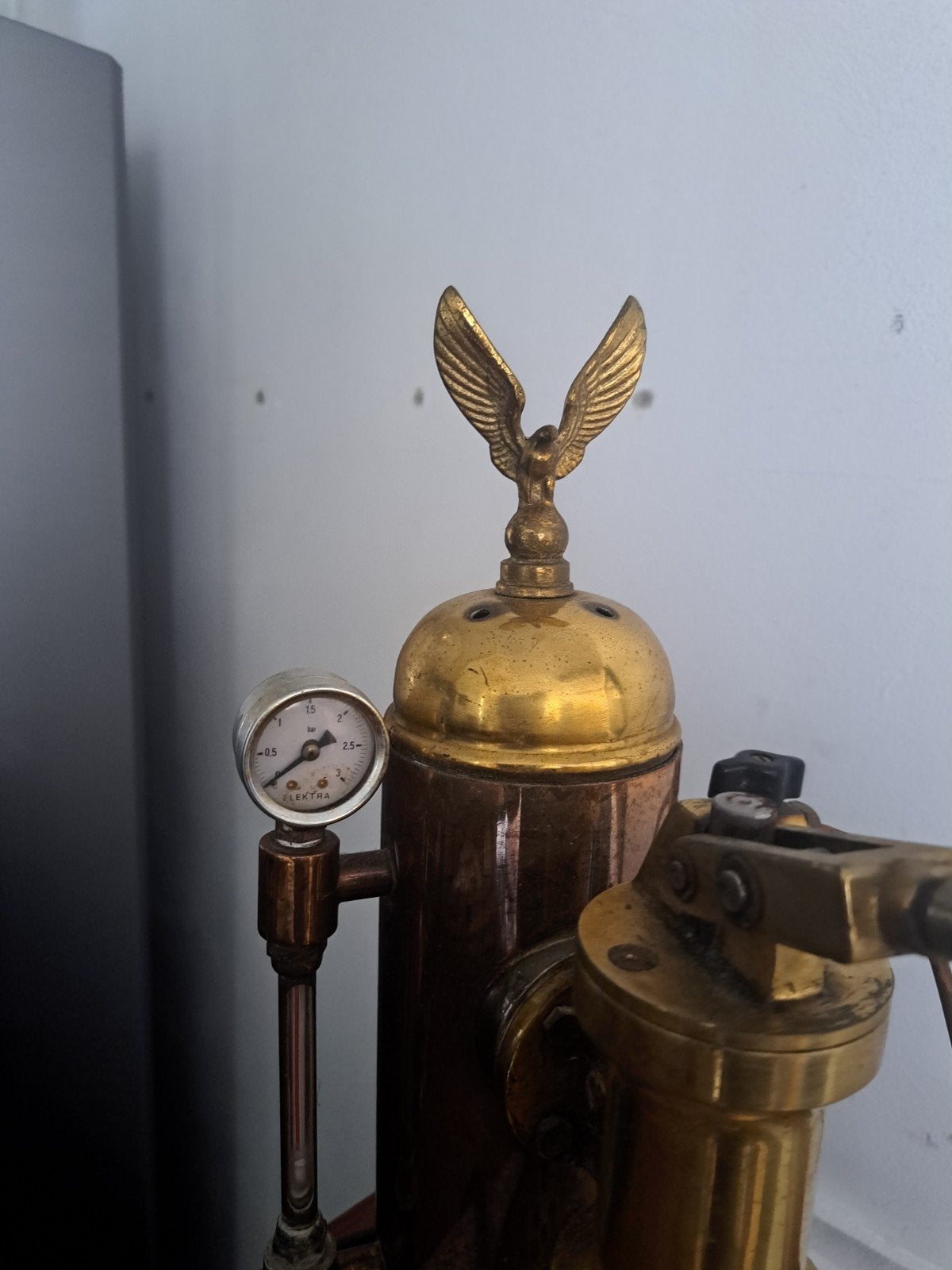 Vintage Elektra Espresso Apparaat - Koper & Messing, Witgoed en Apparatuur, Koffiezetapparaten, Gebruikt, Espresso apparaat, Gemalen koffie