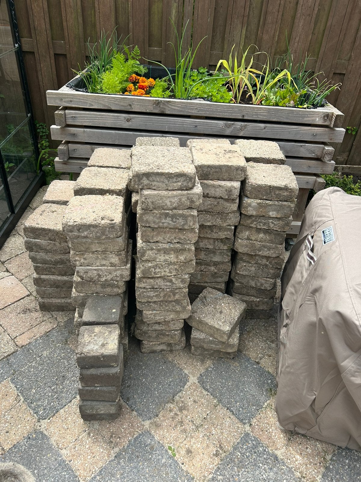 Terrastegels 2 maten gratis afhalen, Ophalen, Gebruikt, Beton, Terrastegels