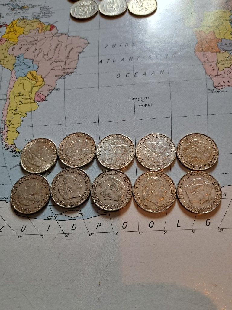 10 zilveren guldens juliana, Ophalen, 1 gulden, Koningin Juliana, Setje