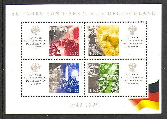 Bundesrepublik (23) - blok 49 - 50 jaar Bundesrepublik 1999, Verzenden, 1990 tot heden, Postfris