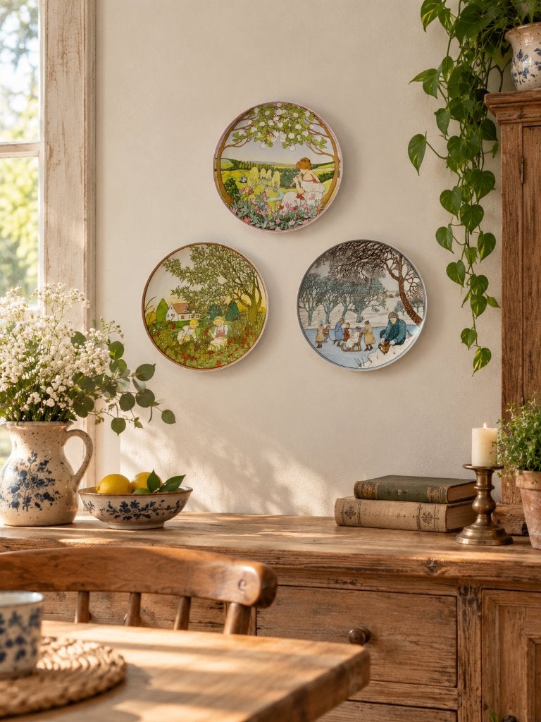 3x Villeroy&Boch sierborden Vier Jaargetijden vintage, Ophalen of Verzenden