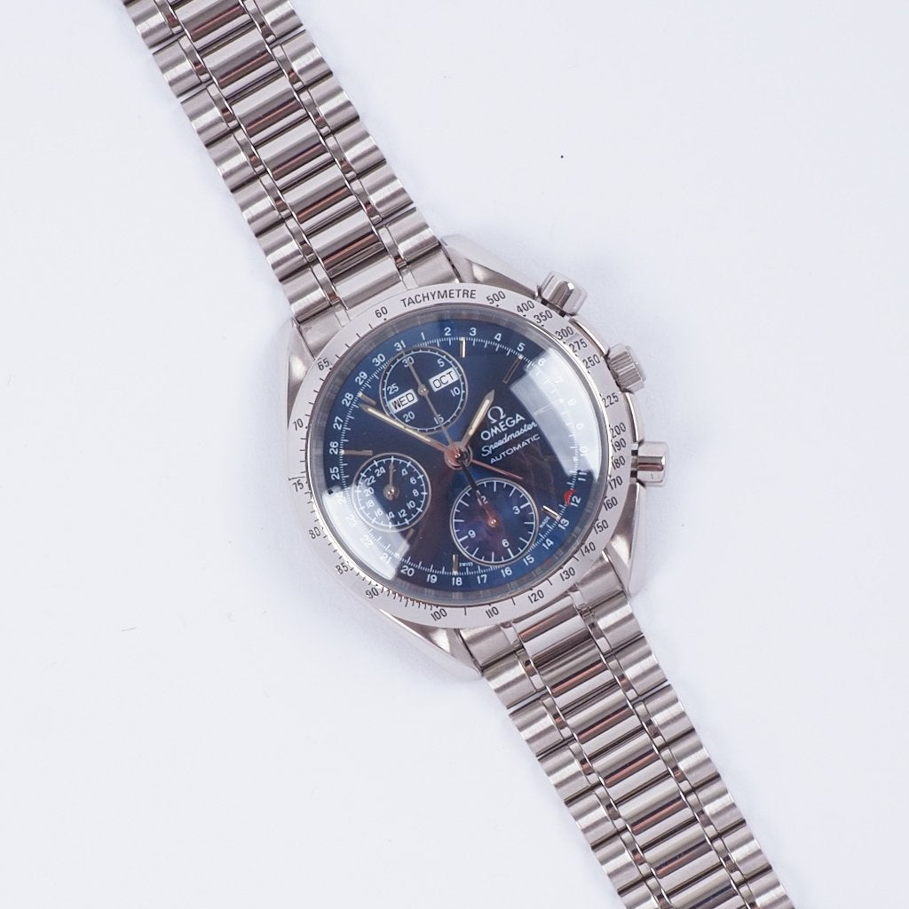 Omega Speedmaster Day-Date - 3521.80.00 Full Set, Staal, Staal, Polshorloge, Ophalen of Verzenden