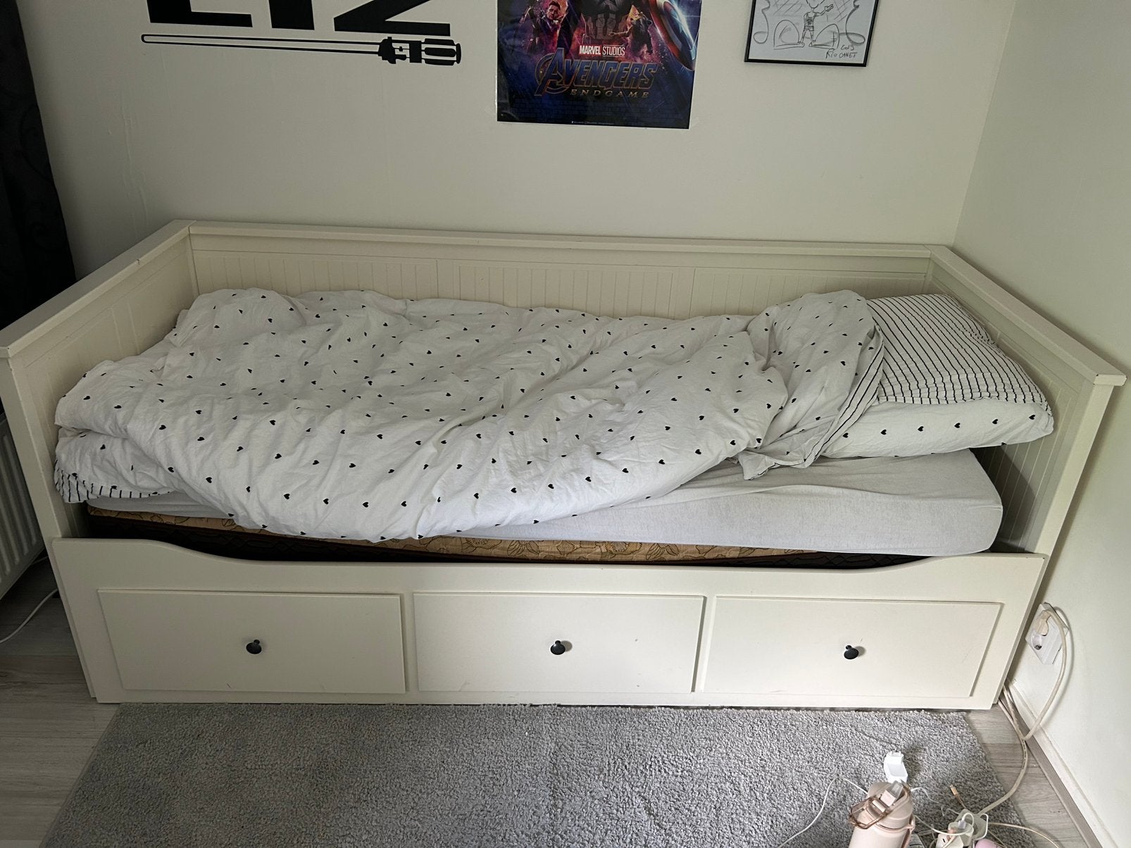 Uitschuifbaar bed IKEA, Huis en Inrichting, Slaapkamer | Bedden, Ophalen, Wit, 80 cm, Hout