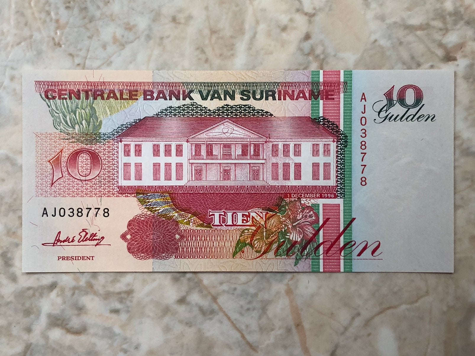 10 gulden 1996, Suriname., Verzenden, Zuid-Amerika, Los biljet