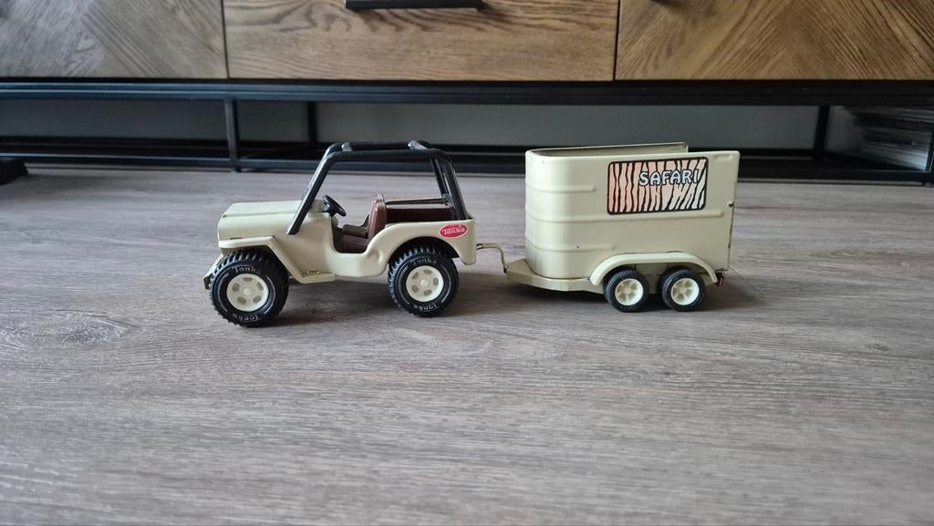 Tonka safari jeep met aanhanger, Ophalen of Verzenden, Gebruikt
