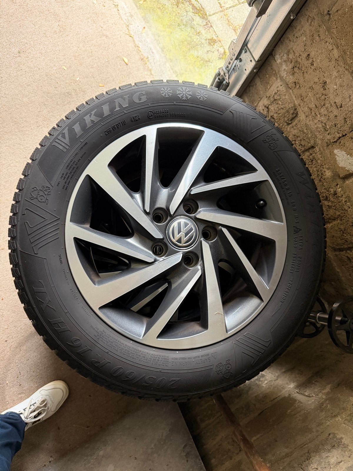 Originele VW velgen met Viking winterbanden, Ophalen, Gebruikt