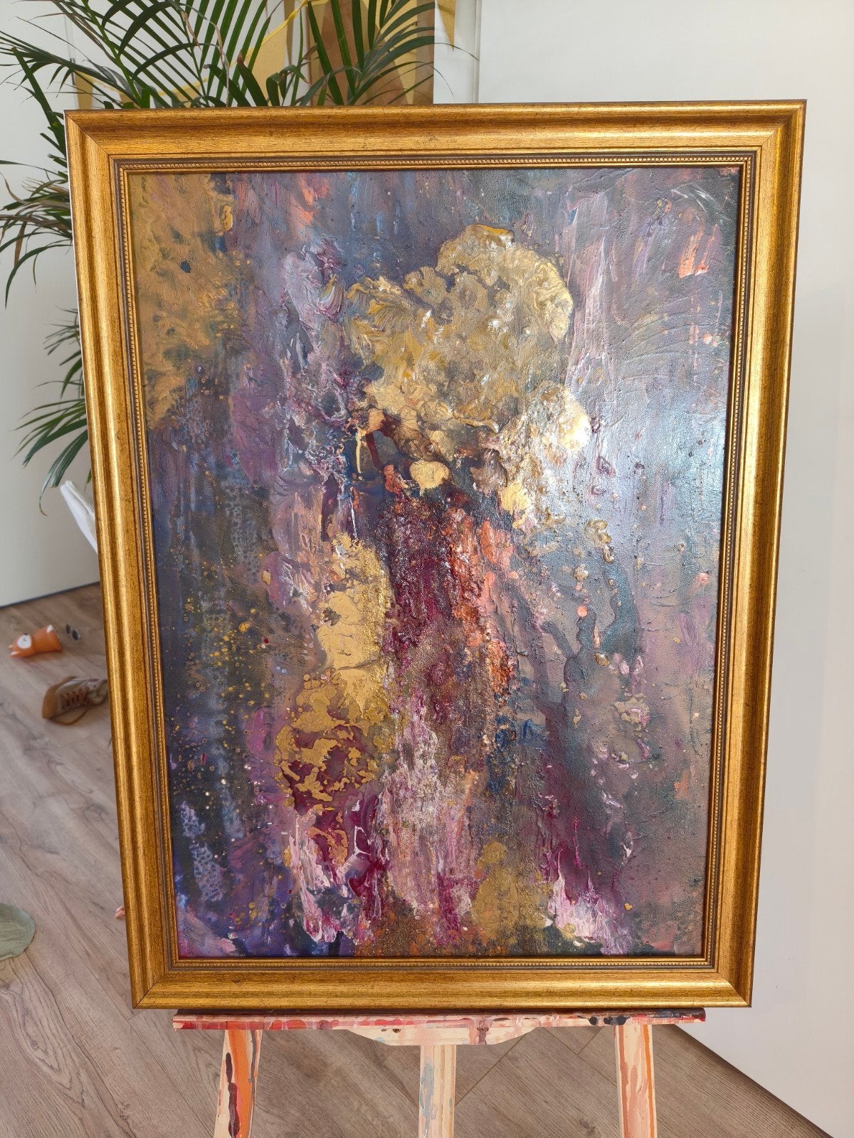 De Eeuwigheid - Spiritueel Acrylschilderij met Gouden Lijst, Antiek en Kunst, Ophalen