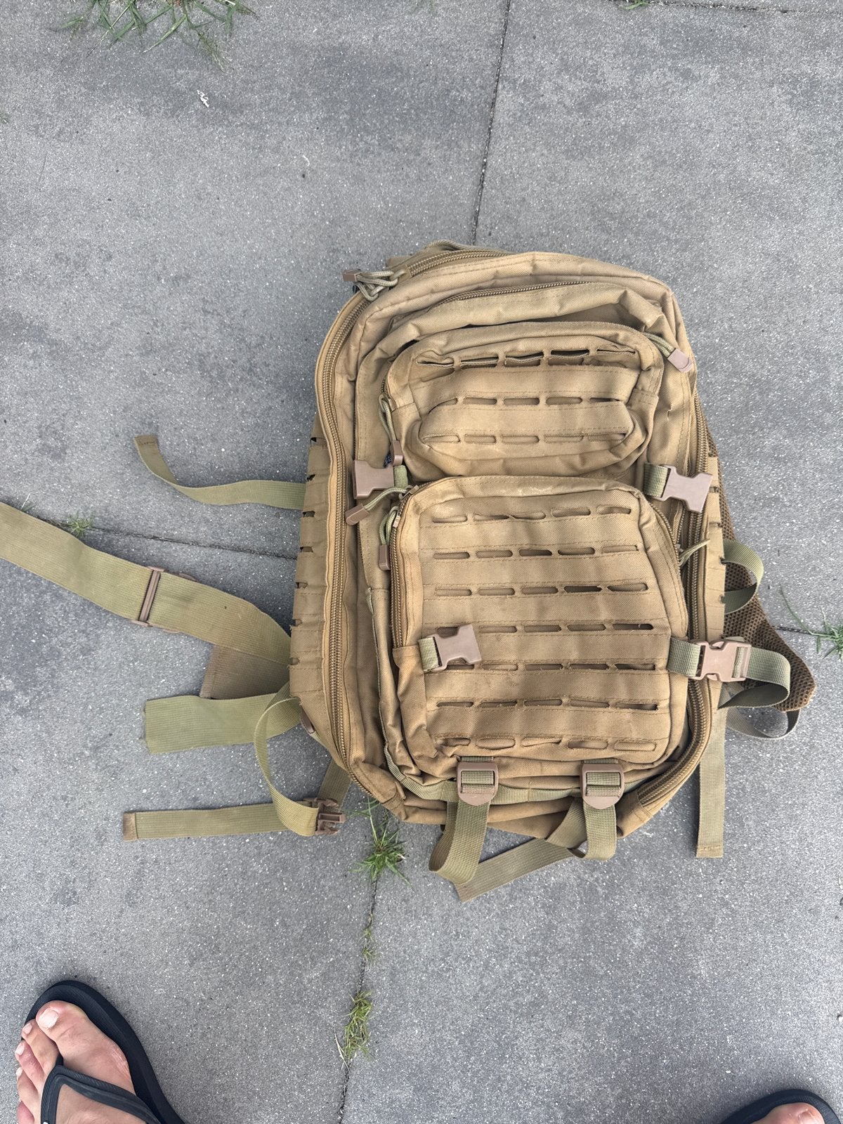 Tactische rugzak - Bruin/beige, Gebruikt, 25 tot 40 cm, Trekking, Ophalen