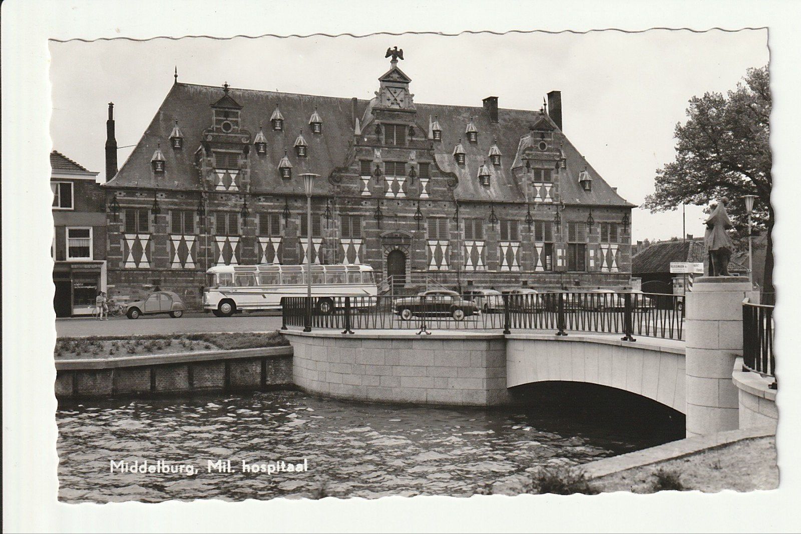 MIDDELBURG MILITAIR HOSPITAAL BRUG AUTO'S  TOURINGCAR, Ophalen of Verzenden, 1960 tot 1980, Ongelopen, Zeeland