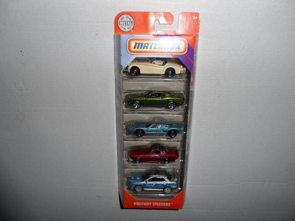 Matchbox 5 Pack - Highway Speeders (2020) 1:64 D5, Ophalen of Verzenden, Nieuw, Auto