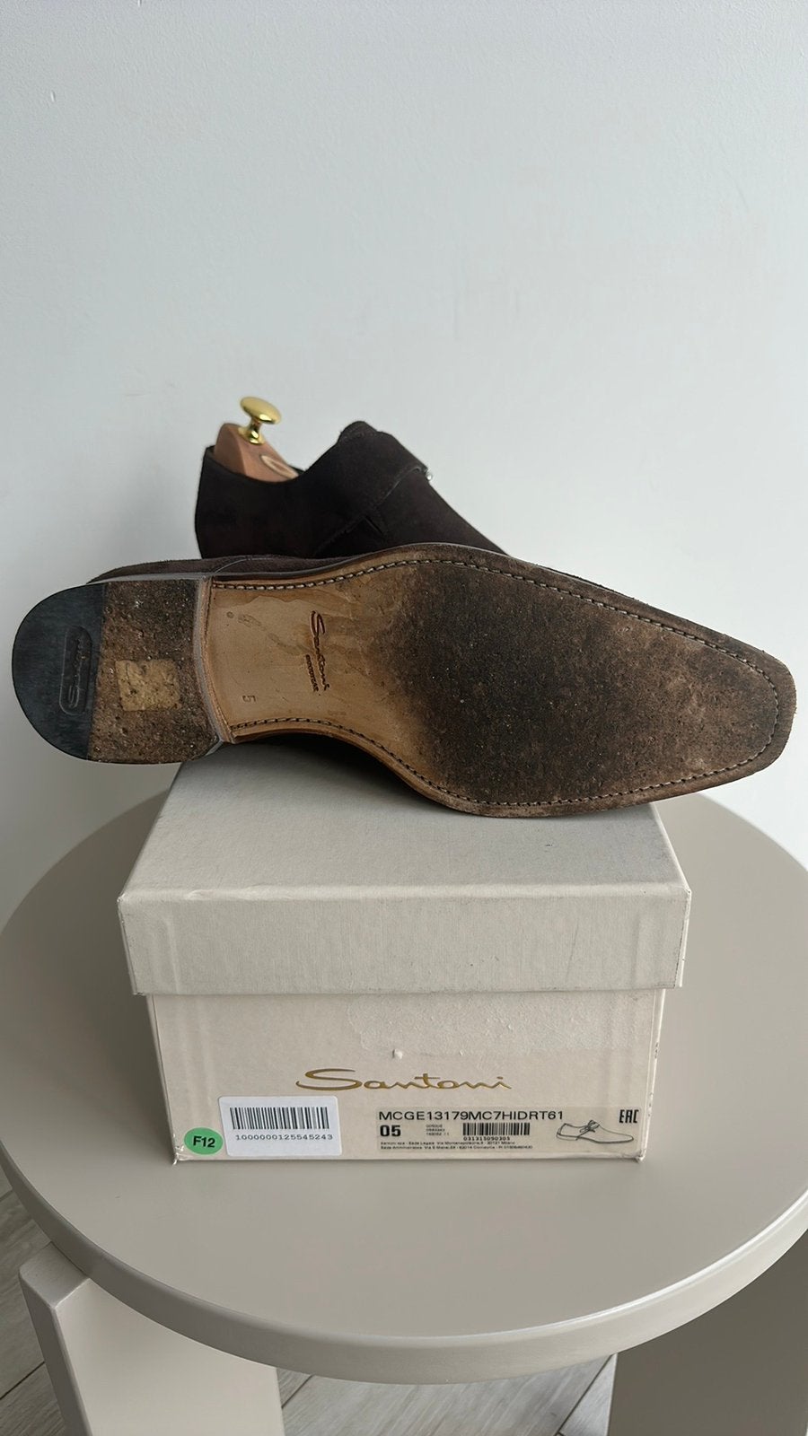 Foto 8 van SANTONI (Goodyear-constructie) Gesp Bruin Suede, maat 5 (UK)