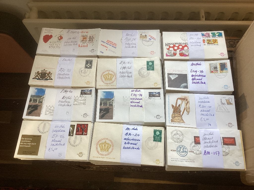 Doos 9 2500 stuks FDC Nederland onbeschreven 25 pakken van, Ophalen of Verzenden, Envelop