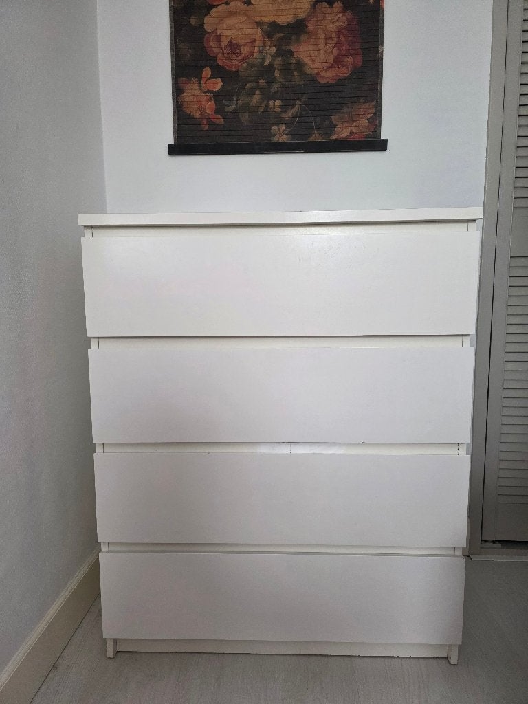 Malm ladekast 4 lades, Ophalen, 50 tot 100 cm, Zo goed als nieuw, 3 of 4 laden